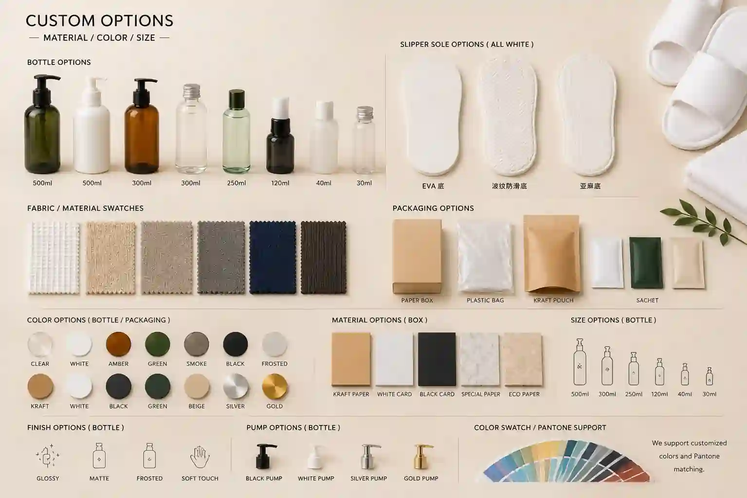 Material and color options placeholder