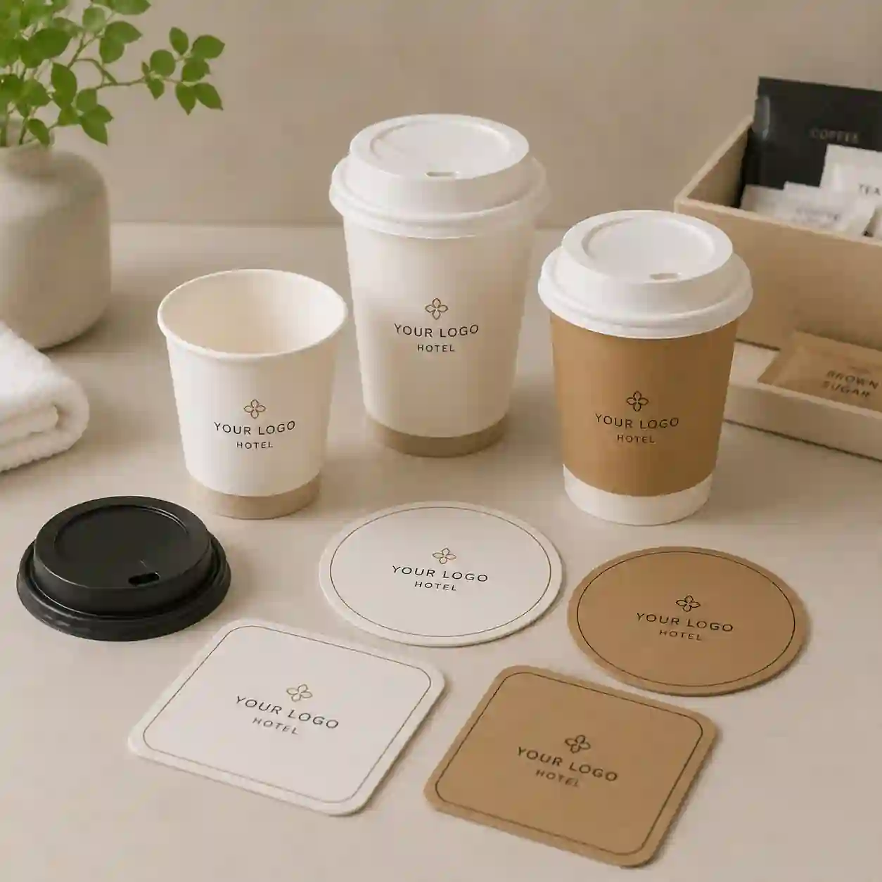Hotel Paper Cups & Coasters